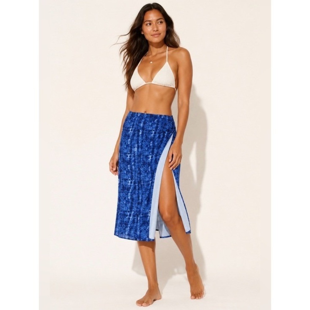 RipSkirt Hawaii Womens XXL Blue Indigo Paisley Bohemian Travel Wrap‎ Skirt